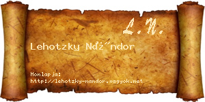 Lehotzky Nándor névjegykártya